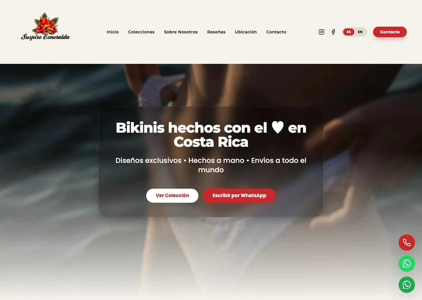 Suspiro Esmeralda Bikinis website project