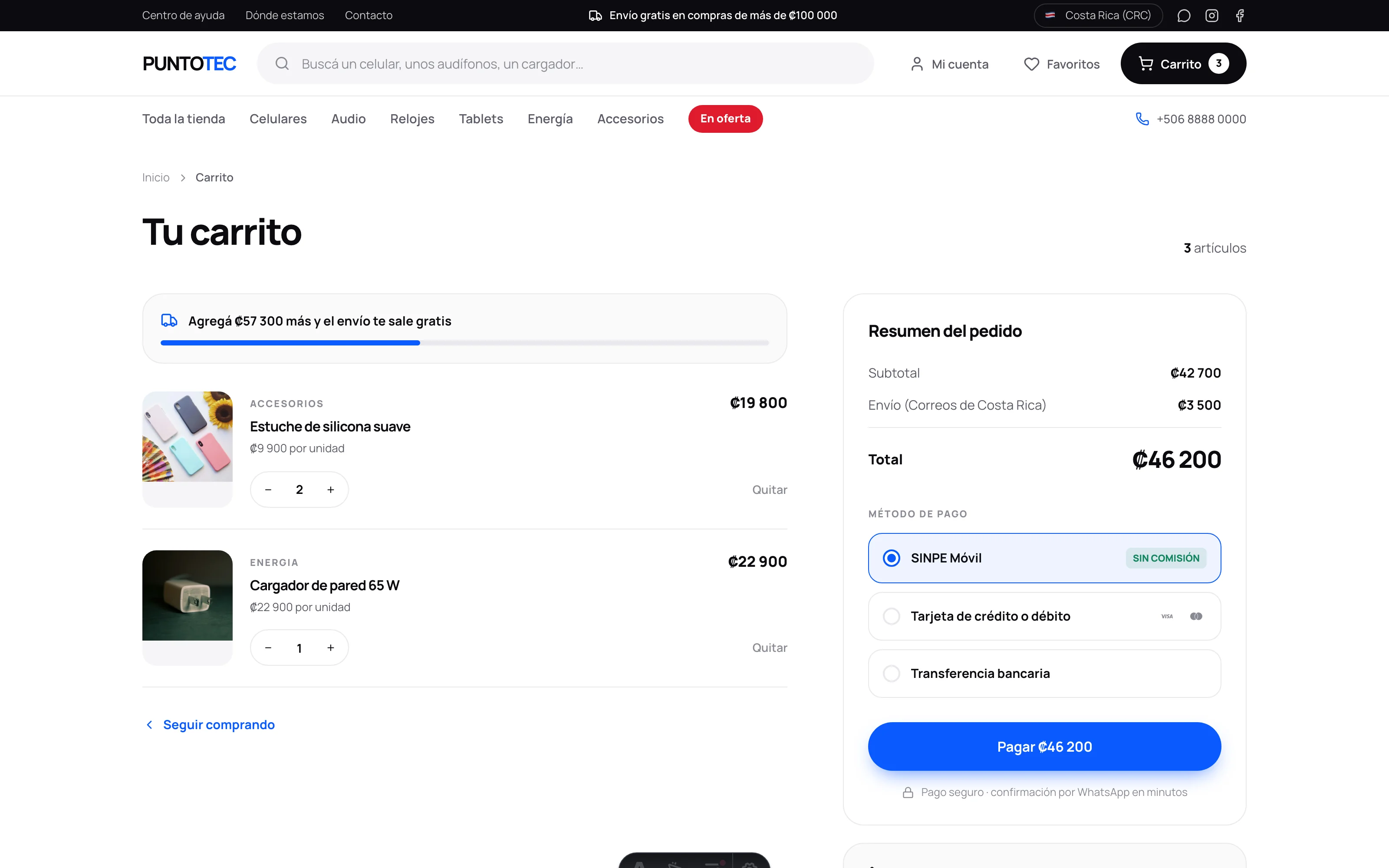 El carrito y el pago